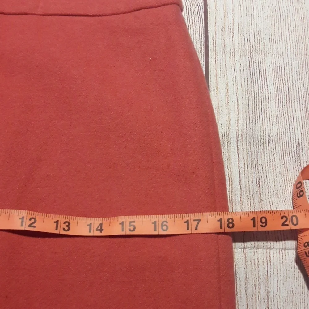 J. Crew Factory wool viscose blend lined  midi coral color skirt size 4 - Picture 9 of 10